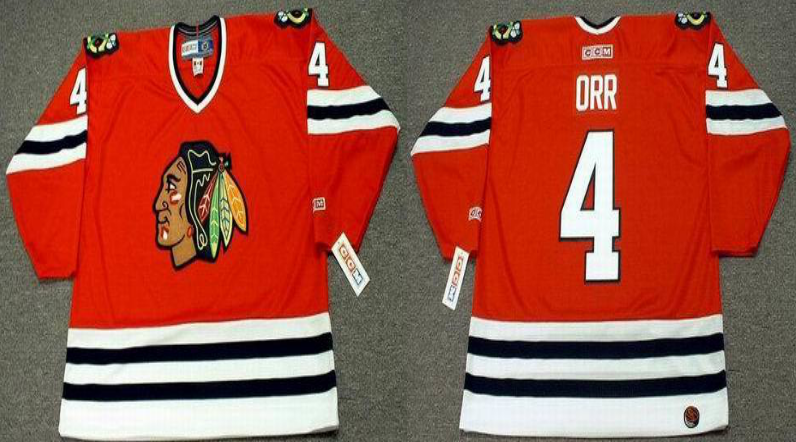 2019 Men Chicago Blackhawks #4 Orr red CCM NHL jerseys
